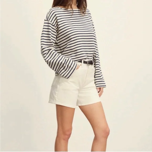 Buck Mason White Denim Rider Shorts - Picture 1 of 8